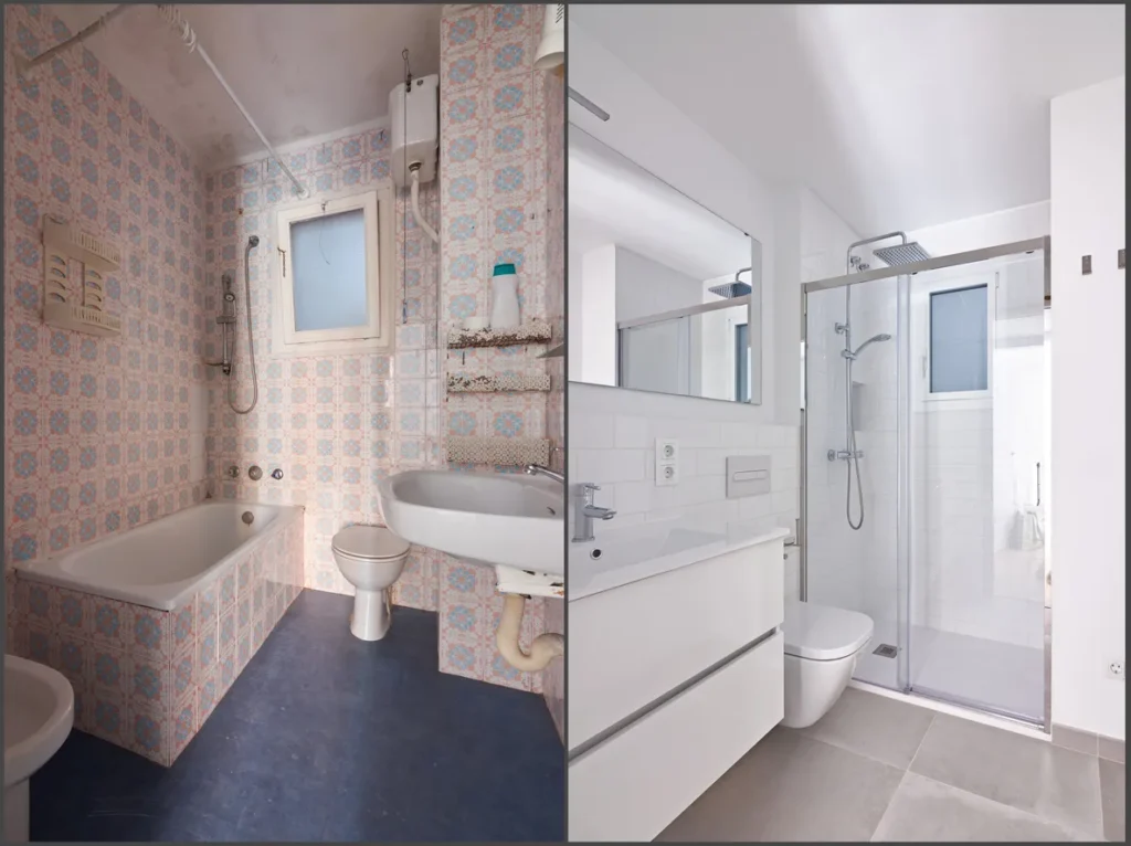 Agence M Com Marseille Plom Air Concept Carnoux en Provence Plombier avant apres renovation salle de bain